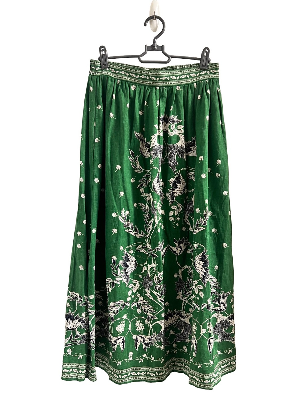 Max Studio Women's Green Linen-blend Maxi Skirt